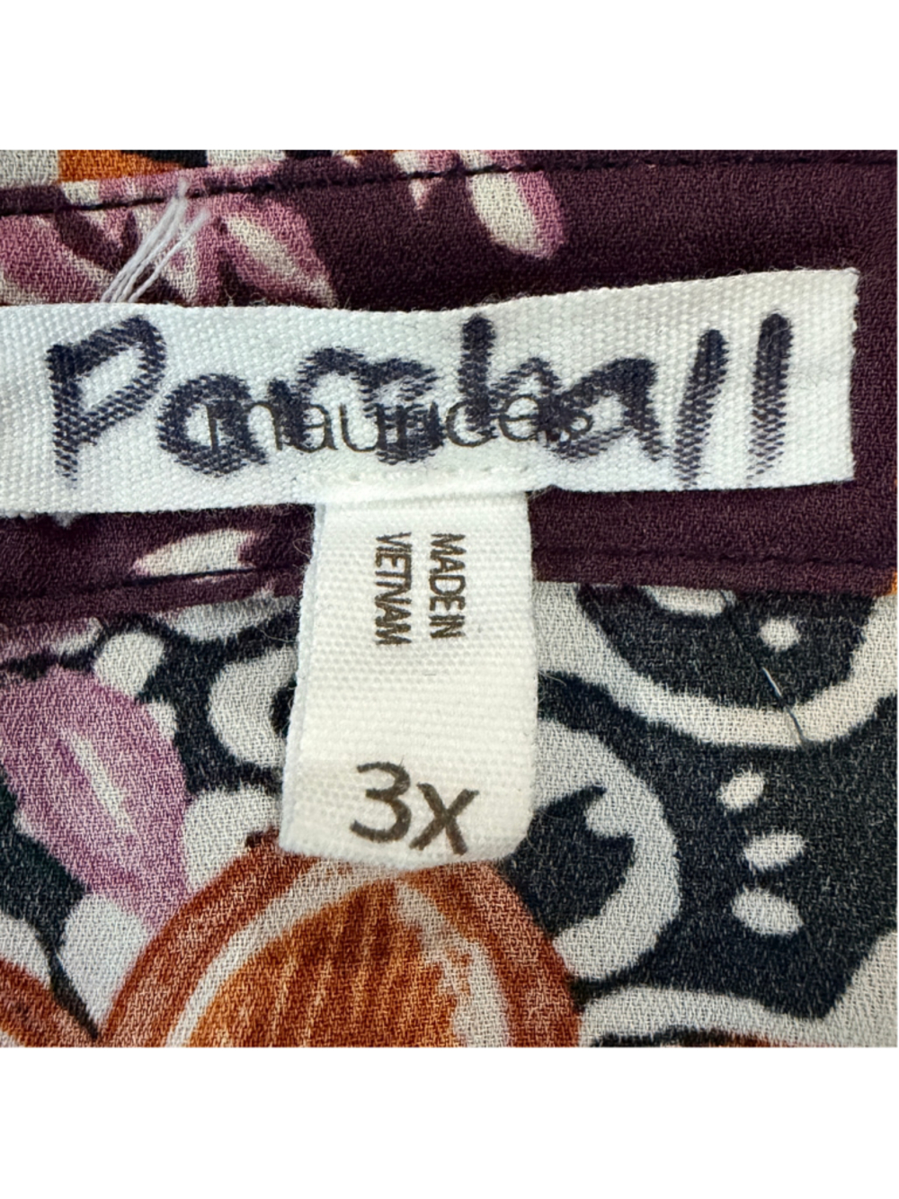 Maurices 3X Floral Blouse Button Front Long Sleeve Purple Boho Top - a1 - Picture 3 of 7